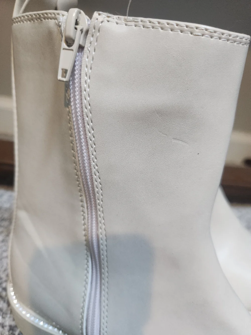 Time and Tru Cream Platform Ankle Boots